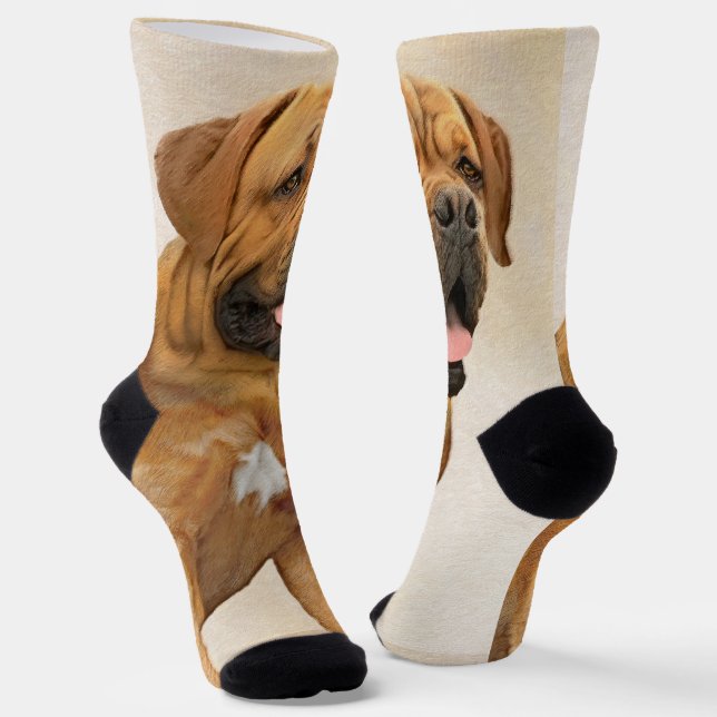 Calcetines Pintura de Dogue de Burdeos - Arte de perro origin (Angular)