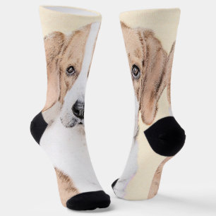 Calcetines Pintura de Foxhound estadounidense - Arte de Perro