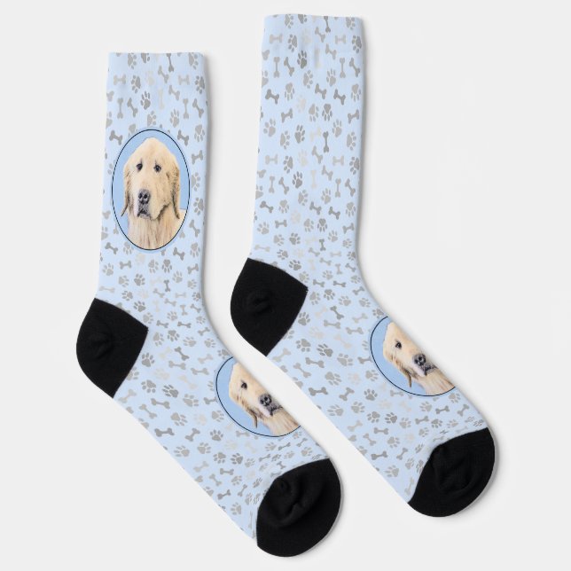 Calcetines Pintura de Golden Retriever - Cute original Dog Ar (Derecha)