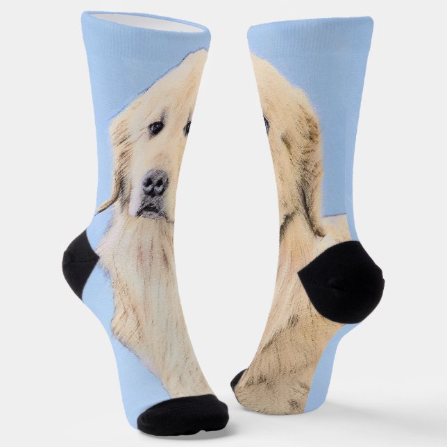 Calcetines Pintura de Golden Retriever - Cute original Dog Ar (Angular)