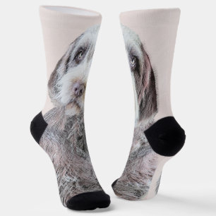 Calcetines Pintura de Grifón de pelo duro apuntando - Arte de