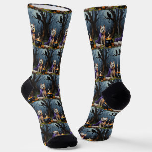 Calcetines Pintura de halloween de Cairn Terrier Dog