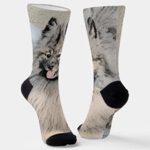 Calcetines Pintura de Keeshond Brothers - Arte Perro Original