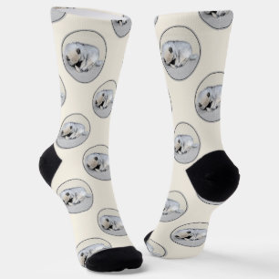 Calcetines Pintura de Keeshond Perro durmiente Cachorro Origi