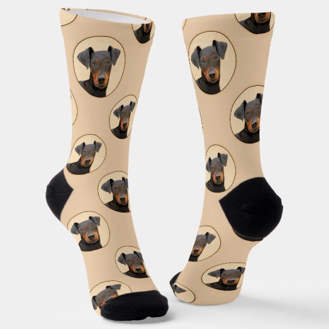 Calcetines Pintura de Manchester Terrier Arte Animal Original (Angular)