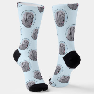 Calcetines Pintura de Mastín Napolitano Gris Arte Original de