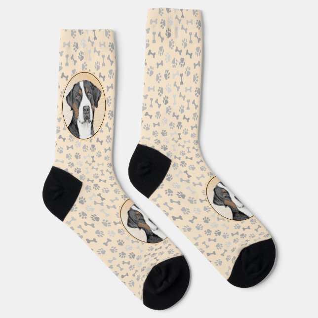 Calcetines Pintura de perro de la montaña suiza - Arte origin (Derecha)