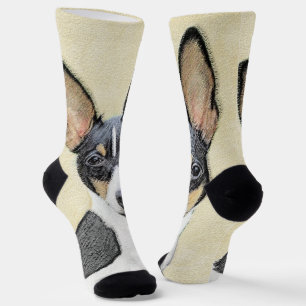 Calcetines Pintura de Toy Fox Terrier - Arte de Perro Origina