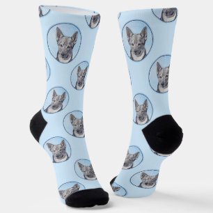 Calcetines Pintura de vallhund sueca adorable arte original d