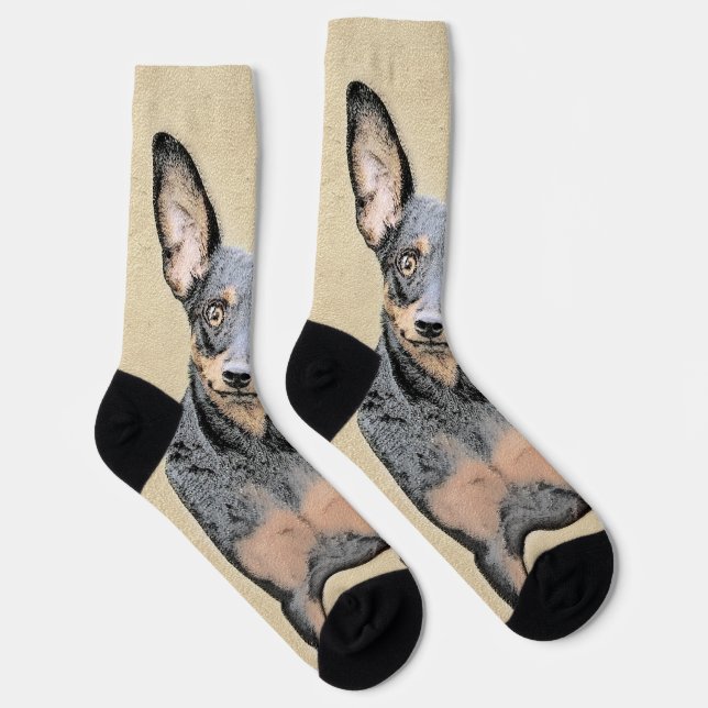 Calcetines Pintura en miniatura de Pinscher Cute arte origina (Derecha)
