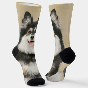 Calcetines Pintura finlandesa de Lapphund - Arte de Perro ori