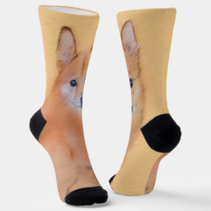 Calcetines Pintura finlandesa de Spitz - Arte de perro origin