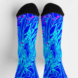 Calcetines Pintura moderna de arte abstracto azul