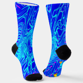 Calcetines Pintura moderna de arte abstracto azul
