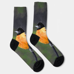 Calcetines Pintura Oriole - Arte original de aves