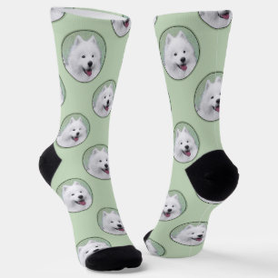 Calcetines Pintura Samoyed Blanco Cute Original Mascota Perro