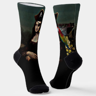 Calcetines Pirata Mona Lisa con parche de ojos