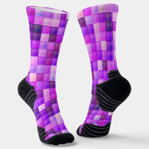 Calcetines Pixels Pink Square Pattern