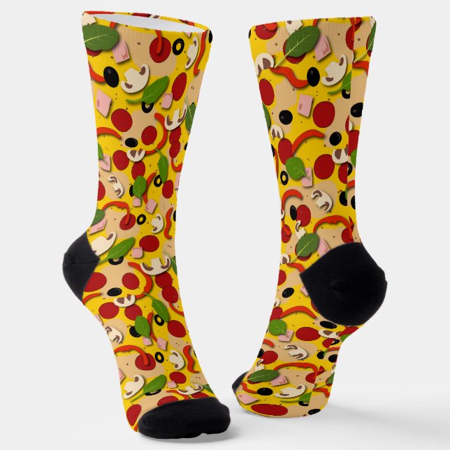 Calcetines Pizza Toppings Funny Patrón Pizzeria (Angular)