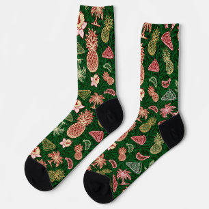 Calcetines Pizza tropical tira soplo al estilo hawaiano