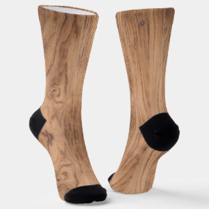 Calcetines Placa de madera clara con nudos de grano de madera