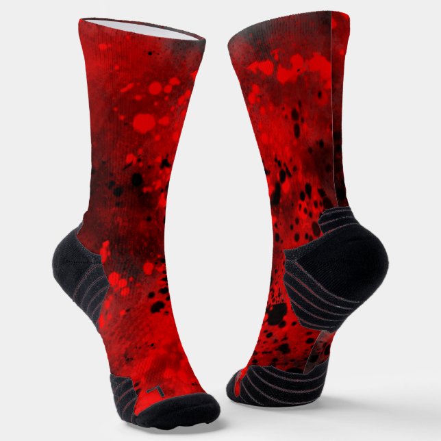 Calcetines Placa de pintura roja y negra retro (Angular)