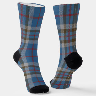 Calcetines Plaid Clan Thompson Blue Gray Tartán