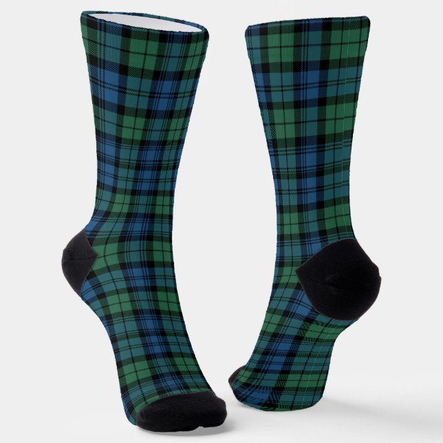 Calcetines Plaid Elegant Campbell Green Rustic Tartan (Angular)