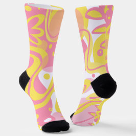 Calcetines Plantas De Swirl Amarillas