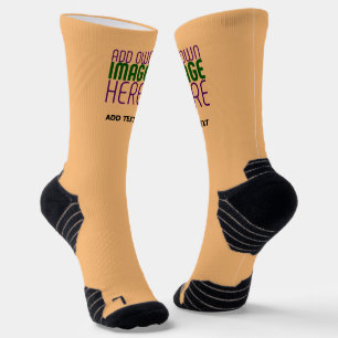 CALCETINES PLANTILLA DE TEXTO DE IMAGEN DE NARANJA DE DURAZNO