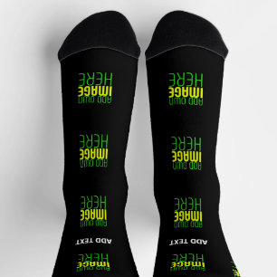 CALCETINES PLANTILLA DE TEXTO DE IMAGEN NEGRA SENCILLA EDITAB