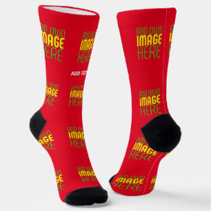 CALCETINES PLANTILLA DE TEXTO DE IMAGEN ROJA SIMPLE EDITABLE