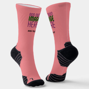 CALCETINES PLANTILLA DE TEXTO DE IMAGEN ROSA DE SALMÓN EDITAB