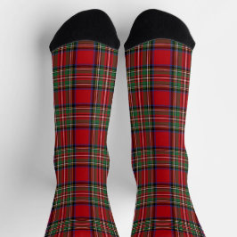 Calcetines Plástico Tartan Clan Stewart Plaid Red Green Check