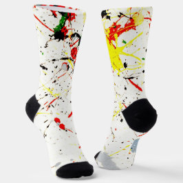 Calcetines Plata de pintura negra roja amarilla