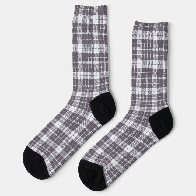 Calcetines Plata Oscura, Colores Mezclados Blancos, Patrón Re (Izquierda)