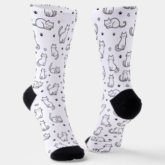 Calcetines Playful Doodle Cat Crew Socks