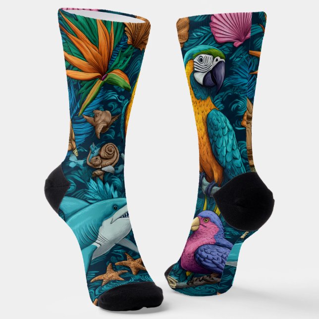 Calcetines Playful Summer Animals Crew Socks Gift (Angular)