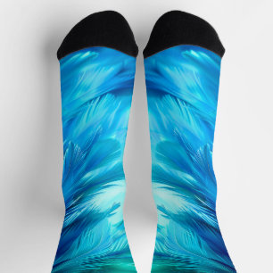 Calcetines Pluma abstracta verde azul
