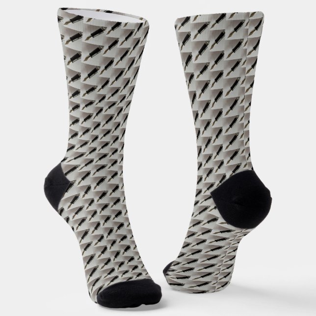 Calcetines Pluma Estilográfica Estampada (Angular)
