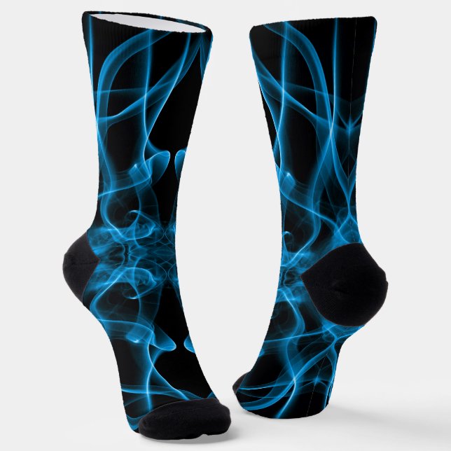 Calcetines Plumas de humo azul en negro (Angular)