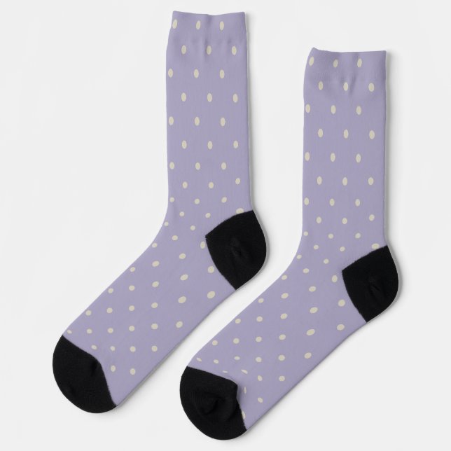 Calcetines Polka Dots Lavender Cream Polka Pattern (Izquierda)