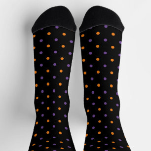 Calcetines Polka negro morado naranja lindo dota Halloween