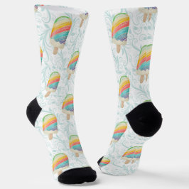 Calcetines Póptica arcoiris de verano y nadadores Verde azula
