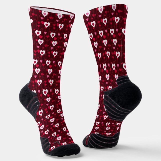 Calcetines Por siempre amor los corazones rojos (Angular)