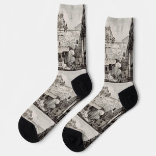 Calcetines Pórtico de Octavia Roma Arte en Blanco y Negro