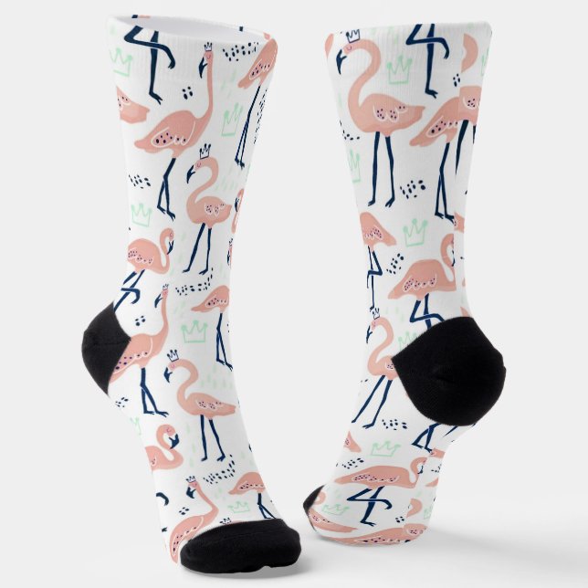 Calcetines Princesa de moda Patrón Flamingo Adulto (Angular)