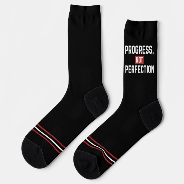 Calcetines Progress Not Perfection Gym Crew Socks (Izquierda)