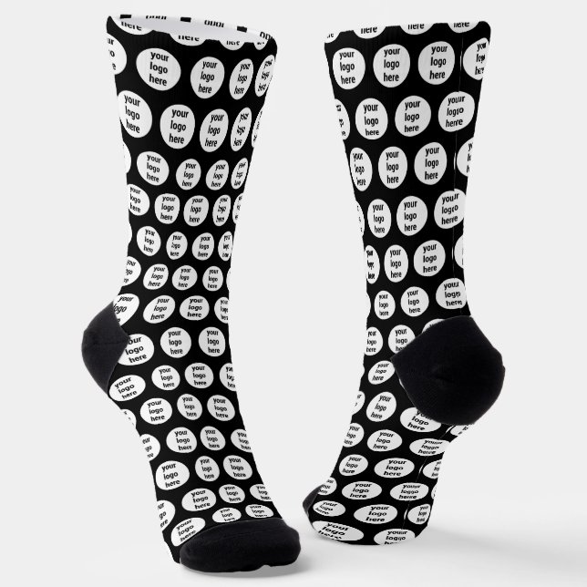 Calcetines Promotional Business Logo Black White Pattern  (Angular)