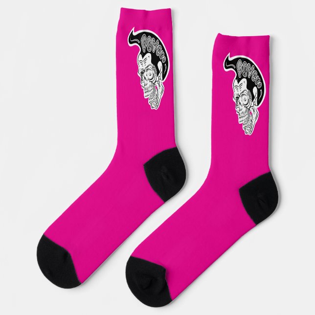 Calcetines Psycho Skull Hot Pink (Izquierda)